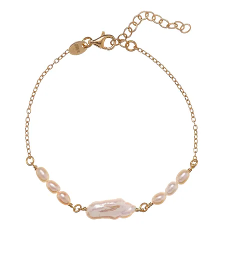 Alisia Brățară fermecătoare, placată cu aur, cu perle naturale AL5111.01.000