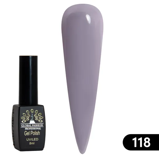 Gel Lacquer Global Fashion Black Elite 8 ml - 118, TPO Free