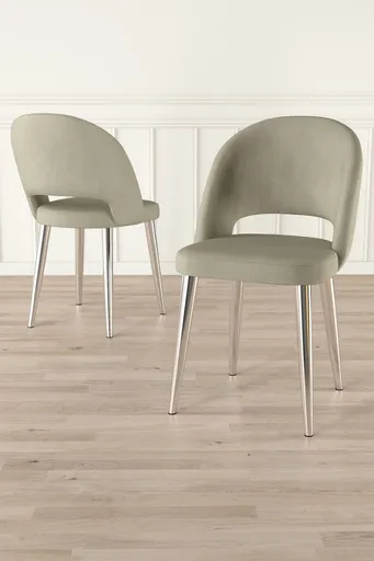 Set scaune 6 piese, Hanah Home, Pane, Crem / Crom