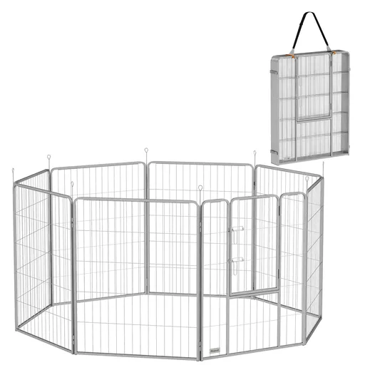 PawHut Spațiu de joacă pentru animale de companie, Gard pentru câini, Loc de joacă pentru animale de companie, ajustabil flexibil, Oțel inoxidabil | A
