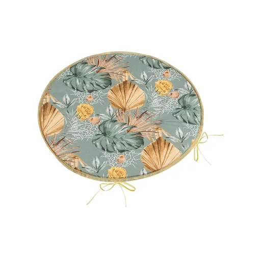 Bellatex Perna rotundă Adéla netedă Monsteratrandafir galben 40 x 40 cm