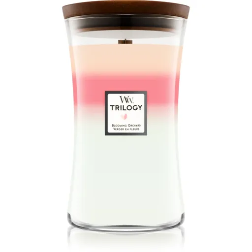 Woodwick Trilogy Blooming Orchard lumânare parfumată 609.5 g