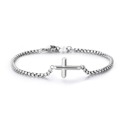 S'Agapõ Brățară stilată pentru bărbați Cruce Rogue SRG12
