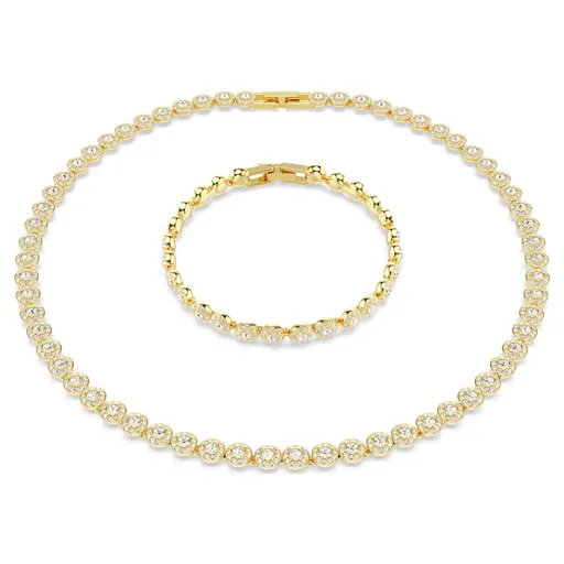 Swarovski Set de bijuterii de lux placat cu aur, cu cristale Angelic 5720506 (brățară, colier)