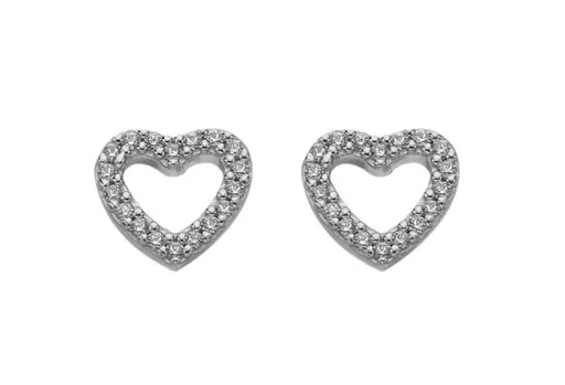 Hot Diamonds Cercei in formă de inimă din argint cu zircon cubic Silver Whisper SWE004