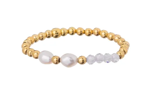 Alisia Inel din perle placat cu aur cu perlă naturală AL4815-Oro 57 mm