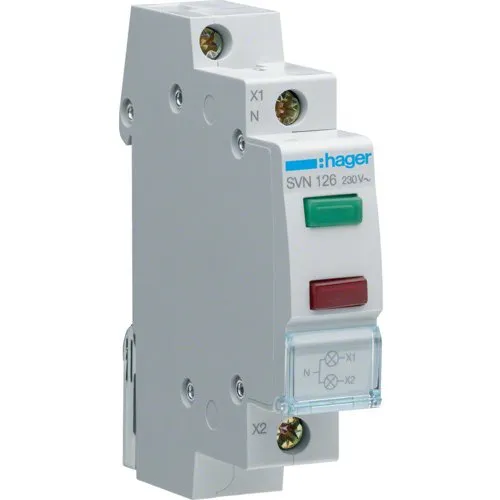 Lampa semnalizare 230V rosu+verde Hager SVN126