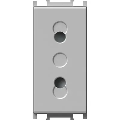 Modul Priza S. EURO 1M 10A ST IP20 Argintiu, TEM Modul TEM-VM20ES-U