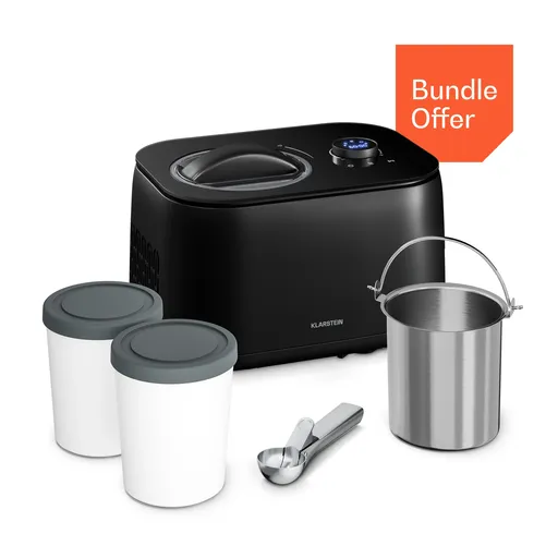 Klarstein Aparat de înghețată, slushie și iaurt FrostFusion cu compresor și accesorii | 1 l | 100 W