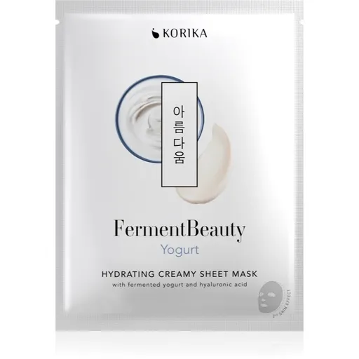 KORIKA FermentBeauty Hydrating Face Sheet Mask with Fermented Yogurt and Hyaluronic Acid mască facială de pânză cu efect hidratant, cu iaurt fermentat