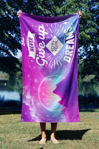 Prosop de plaja, L'essentiel Maison, Never Give Up 90, 90x150 cm, Multicolor