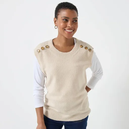 Vestă cu nasturi pe umeri