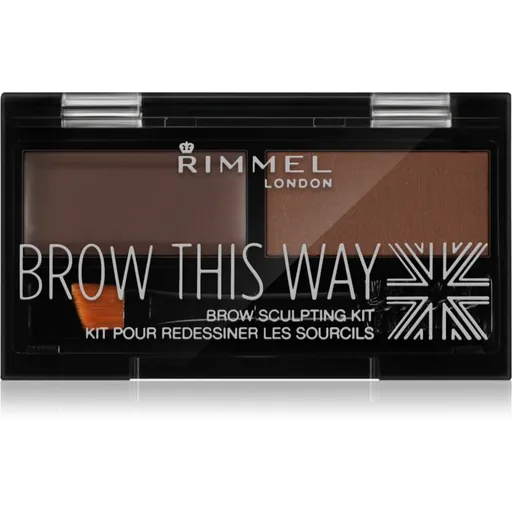 Rimmel Brow This Way paleta pentru machiaj sprancene culoare 003 Dark Brown 1,3 g