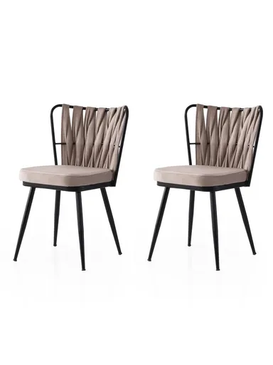 Set scaune 2 piese, Hanah Home, Kuşaklı, Negru / nurcă