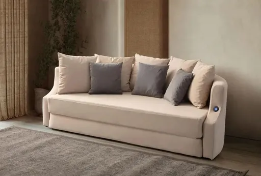 Canapea extensibila 3 locuri, Atelier del Sofa, 752EST1125, Frame: 70% HORNBEAM/30% MELAMINE COATED CHIPBOARD, Crem