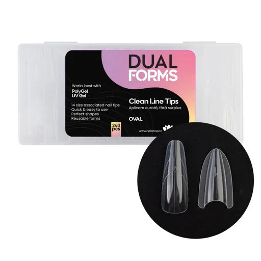 Tips Sandwich Clean Line Oval Dual Forms - set 240 buc.