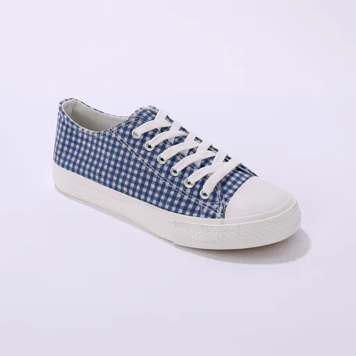 Adidași din pânză cu imprimeu în carouri