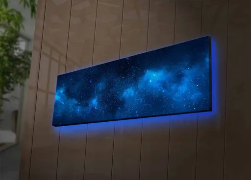 Tablou decorativ cu lumina LED, 3090NASA-017, 30 x 90 cm, Multicolor