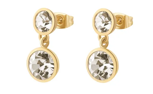 Brosway Cercei eleganți suspendați placați cu aur cu cristale Symphonia BYM173