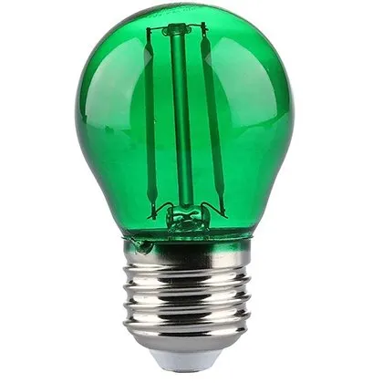 Bec LED G45 E27 2W cu filament lumina verde V-TAC SKU-217411