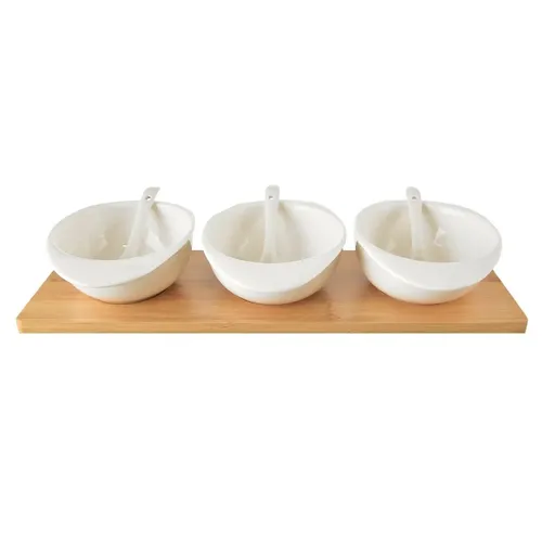 Set castroane de servit cu lingură și tavă Orion Whiteline, 3 buc.