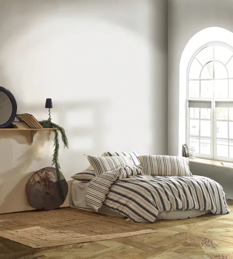 Lenjerie de pat dubla, L'essentiel Maison, Jardin, Albastru închis / Bej