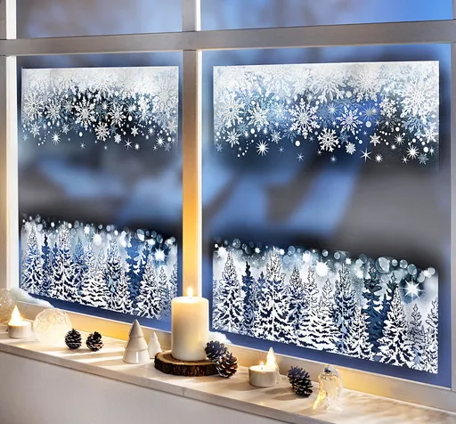 4 Autocolante Peisaj de iarnă