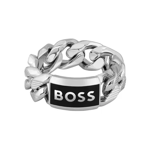 Hugo Boss Inel de oțel pentru bărbați Kassy Emblem 1580681 64 mm