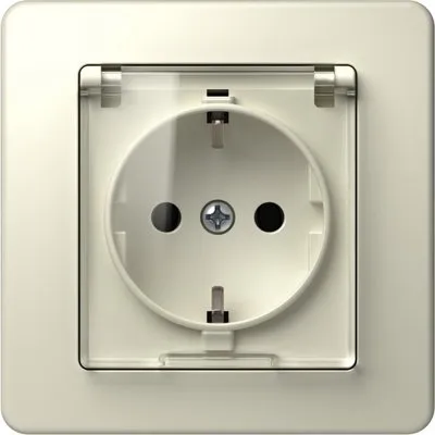 Ekonomik Priza SCHUKO cu cap. 1P 16A ST IP20 Crem, TEM Modul TEM-VE11IT-B