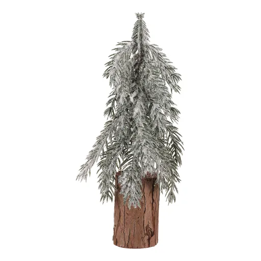 Decorațiune de Crăciun Molid pe buștean, acoperit cu zăpadă, 32 cm, 32 cm