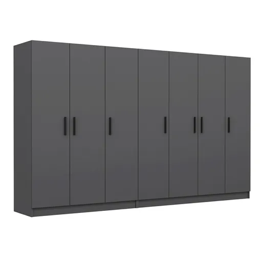 Dulap pentru haine, Hanah Home, Kale, 315x190x52 cm, Antracit