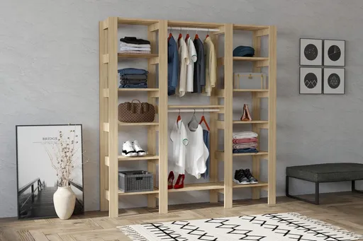 Dulap pentru haine, Hanah Home, City, 161.4x180x33.6 cm, Maro