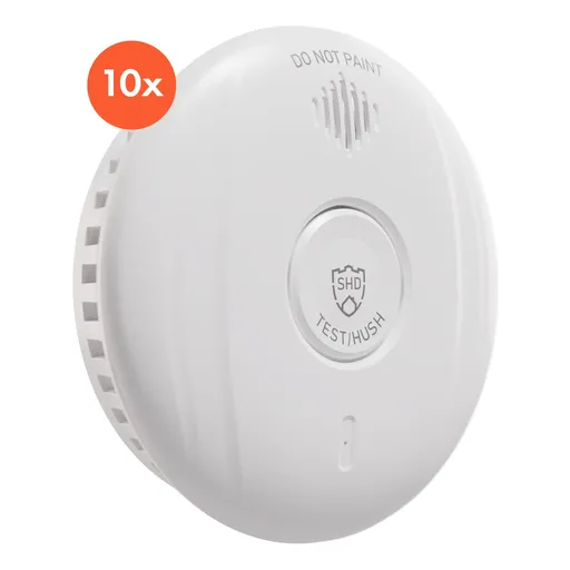 SHD by oneConcept, detector de fum DOF Pro10, plastic, semnal de avertizare: 85 dB, durata de viață a bateriei 10 ani