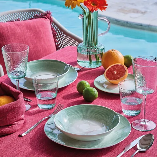 Serviciu de masa 18 piese Moon Grass, Andrea Fontebasso, portelan, alb/verde