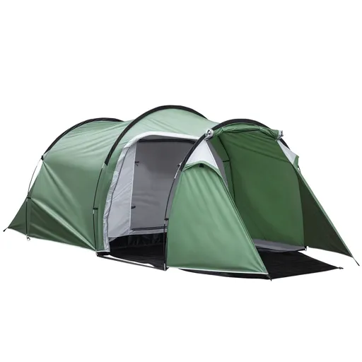 Outsunny Cort de Camping Familial 2-3 Persoane Pliabil Impermeabil Anti-UV 20+ cu Vestibul 426x206x154 cm Verde | Aosom Romania