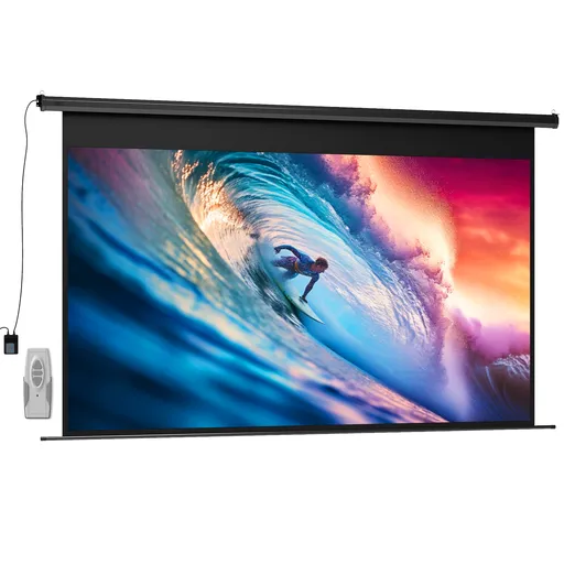 HOMCOM Ecran de proiecție motorizat 120 inch, 16:9 4K HD, montaj pe perete sau tavan cu telecomandă, 297x8x183cm | Aosom Romania