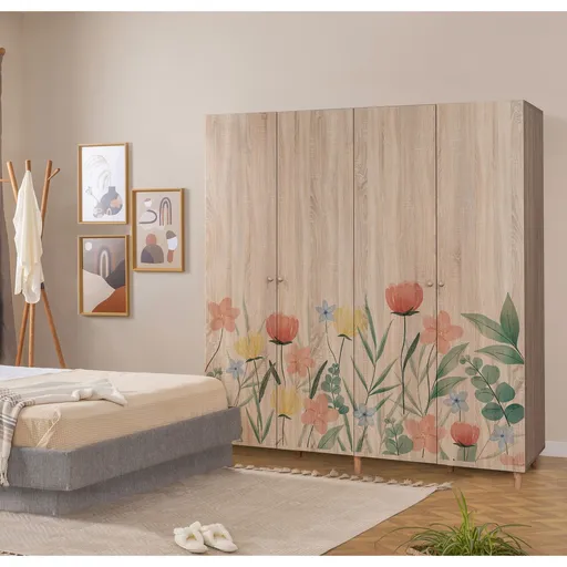 Dulap pentru haine, Hanah Home, Loni 4 -915, 180x192x52 cm, Sonomo