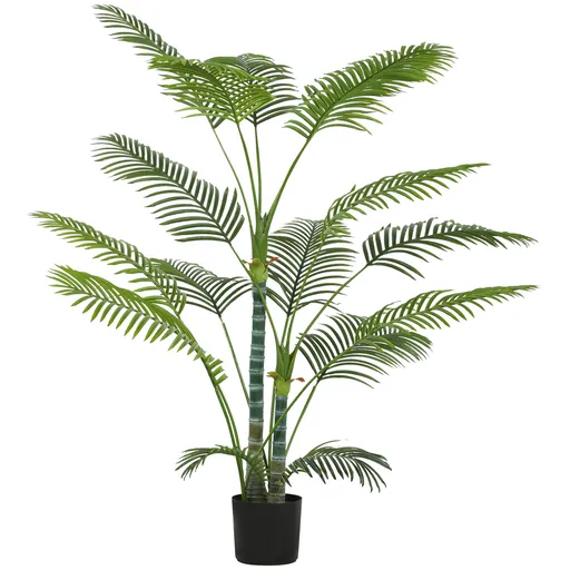 HOMCOM Plantă artificială de interior 170 cm, palmier arbore artificial cu ghiveci din plastic și flocaj, verde | Aosom Romania