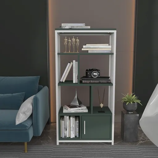 Corp biblioteca, Hanah Home, Valero, 60x120x29.6 cm, Verde/Alb