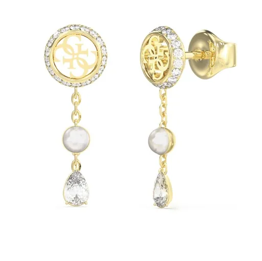 Guess Cercei suspendați cu perlă și zirconi Tiny Pearly JUBE05521JWYGT/U