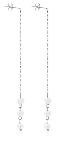 Troli Cercei lungi din oțel cu perle VAAJDE2023196S