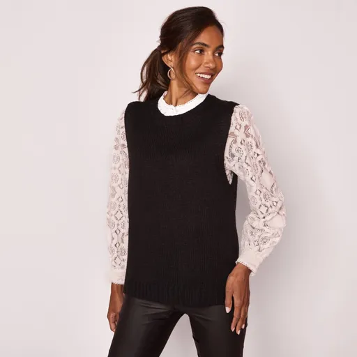 Pulover vestă cu nasturi pe lateral