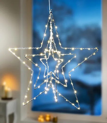 decor 3D cu LED-uri Steaua, 45 cm