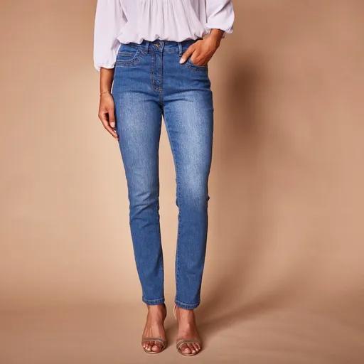 Blugi drepți cu buzunare brodate