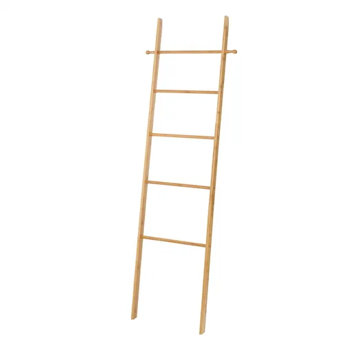 Suport pentru rufe si prosoape Ladder, Wenko, 43 x 170 cm, bambus, natur