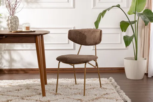 Set scaune 2 piese, Hanah Home, Nancy, Maro / Auriu