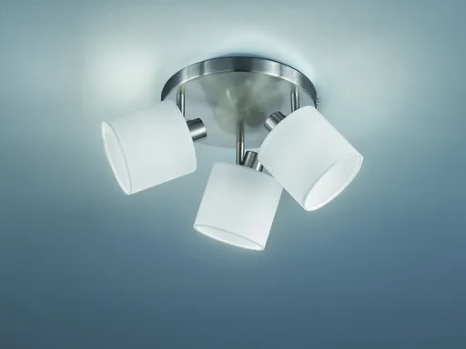 Plafoniera Tommy, RL, 25x19 cm, 28W, 3x E14, metal, nichel mat/alb