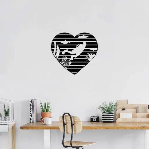 Decoratiune de perete, Diver, Dimensiune: 78 x 70 cm, Negru