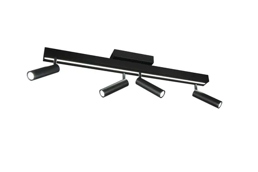 Plafoniera Zeno, TRIO, 133x8.5x15 cm, 5.5W, 12W, 4x SMD, 1x SMD, metal, negru mat