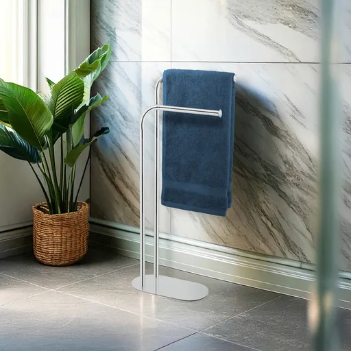 Suport pentru prosoape Levante, Wenko, 30x17x79 cm, inox, argintiu lucios